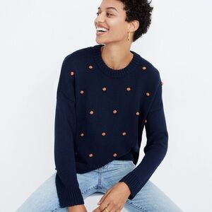 Madewell XXS Wellesley Bobble Pullover Navy Sweater